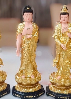 Tôn Tượng Tam Thế Phật đứng cao 66cm  giác vàng HL75
