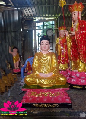Tôn Tượng Bổn Sư Thích Ca Mâu Ni Phật cao 30cm  vàng HL32