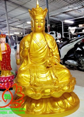 tôn tượng địa tạng vương bồ tát ngồi cao 1.1m vàng HL111