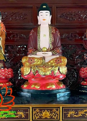 Tôn tượng Tam Thế Phật ngồi cao 1,3 m ( Quan Âm -Thế Chí cao 1,2 m) HL131