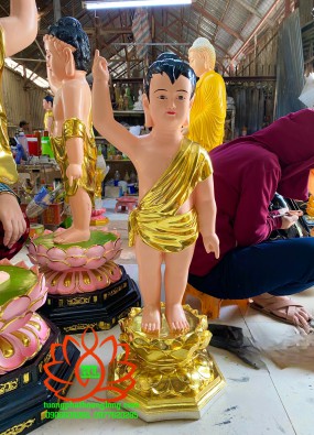 Tôn Tượng Phật Đản Sanh kích thước cao 80 cm màu dát vàng HL82
