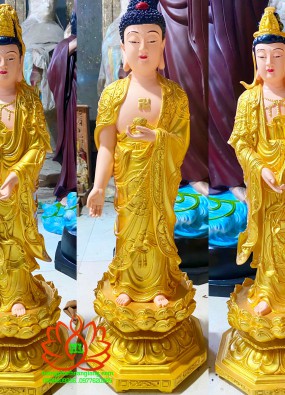 Tôn Tượng Tam Thế Phật đứng kích thước cao 66 cm  HL62