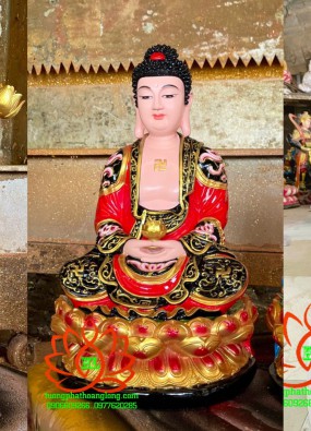 Tôn Tượng Tam Thế Phật ngồi cao 50 cm màu HL47