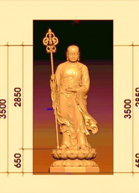 tôn tượng địa tạng vương bồ tát đứng cao 3.5 m HL351