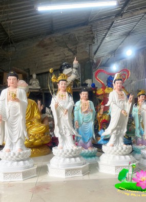 Tôn tượng Tam Thế Phật đứng cao 70cm DHL71