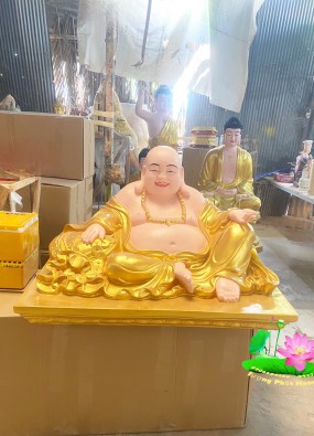 Tôn tượng Phật Di Lặc cao 50cm ngang 80cm HL51