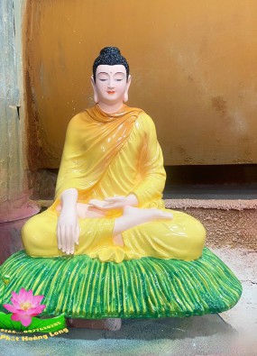 Tôn tượng Phật Bổn Sư đế rơm ấn địa xúc cao 60cm HL63