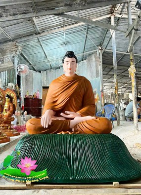 Tôn tượng Phật Bổn Sư ấn địa xúc đế rơm cao 1,2m HL1223