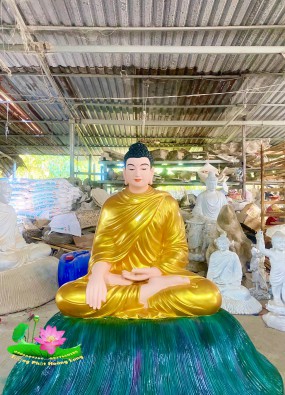 Tôn tượng Phật Bổn Sư đế rơm ấn địa xúc cao 1,2m HL1224
